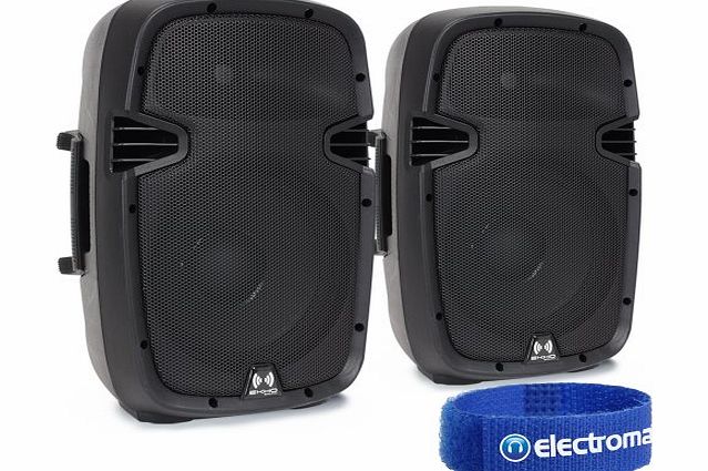 Ekho 2x Ekho RS10A 10`` Inch Active Powered PA Speakers Party DJ Sound System Package 800W