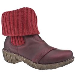 Female Iggdrasil Sock Boot Leather Upper Casual in Red