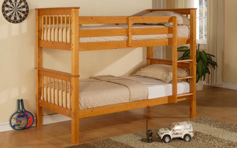 Elan Pavo Wooden Bunk Bed, Single, No Storage, 2