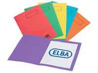 ELBA 26710 foolscap square cut folders, assorted