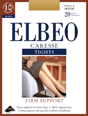 Elbeo Ladies 1 Pair Elbeo Caresse Firm Support Tights In 5 Colours Barely Black