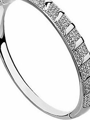 ELBONTEK Classic 18k Platinum Plated Austria Crystal Waltz Bracelet Love Forever For Women-Gift boxed