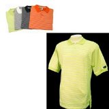 ElectraGolf Confidence Mens Stripe Polo Golf Shirt - Lime Green/White , M