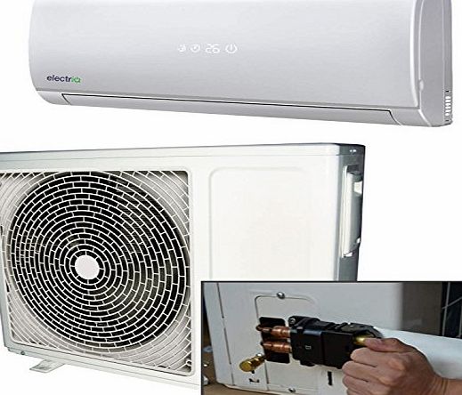 ElectrIQ 12000 BTU Panasonic Powered Quick Connector Wall Mounted DC Inverter Air Conditioner with 4 metres pipe kit - Wall Mounted Air Conditioning Unit with 5 years warranty