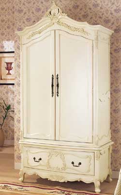 PAINTED DOUBLE WARDROBE WITH DRAWER