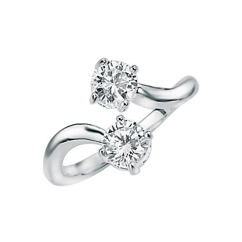 Elements Double Cubic Zirconia Ring In Sterling Silver By Elements