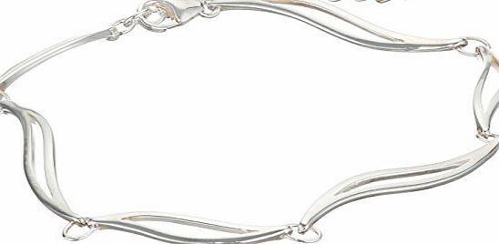 Element Sterling Silver, Ladies, B3466, Linked Leaves Bracelet, Length 17.5 cm + 3 cm extender
