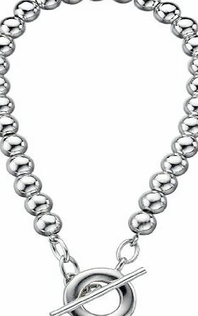 Elements Silver Elements Sterling Silver Ladies Multi Bead T-Bar Bracelet of Length 20cm