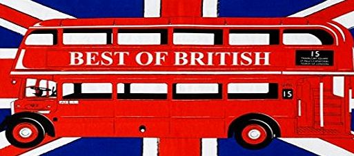 Elgate London Bus Tea Towel Red Traditional Routemaster Best of British Union Jack Flag Background Souvenir Gift British UK GB