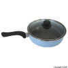 Blue Frying Pan With Glass Lid 24cm