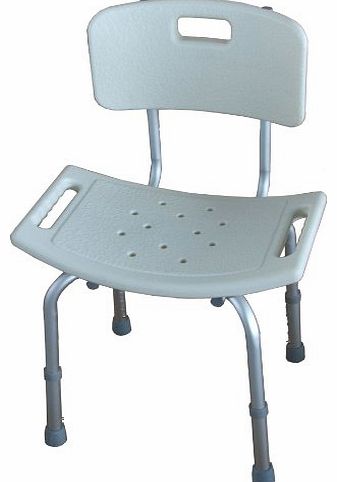 Elite Care Deluxe Height Adjustable Aluminium Bath Bench / Shower Chair With Back.
