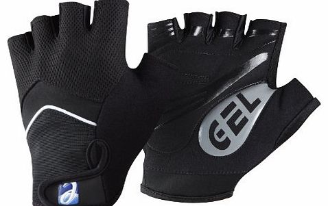 Mens Road Racer Gel Fingerless Gloves Gloves Black XL