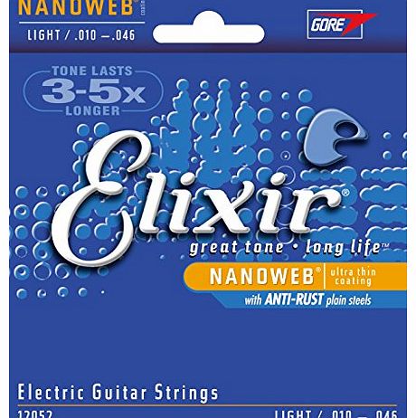 Elixir Electric Guitar Sets Ultra-Thin Nanoweb Coating - Light (0.010 - 0.046)