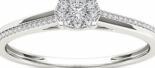 Elizabeth Jewelry 10Kt White Gold 0.15 Ct Diamond Engagement Ring