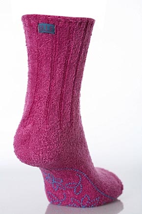 Elle Ladies 1 Pair Elle Chenille Slipper Socks In 3 Colours Violet Red