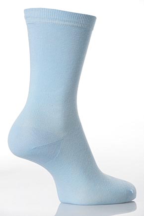Ladies 1 Pair Elle Fine Pima Cotton Plain Trouser Sock In 22 Colours Foundation Beige