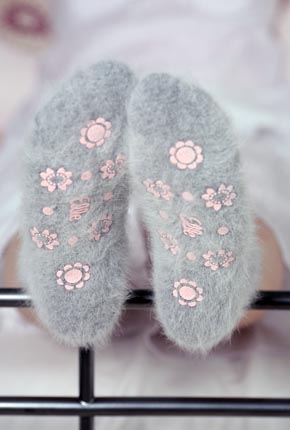 Elle Ladies 1 Pair Elle New Luxury Angora Slipper Socks In 10 Colours Cream