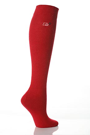 Ladies 1 Pair Elle Plain Angora Knee High Socks In 6 Colours Black