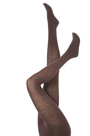 Ladies 1 Pair Elle Tights - Cotton Plain In 5 Colours Heathered Grey