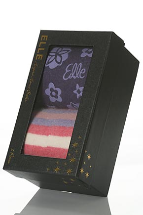 Ladies 2 Pair Elle Angora Slipper Socks Gift Box In 2 Colours Pink