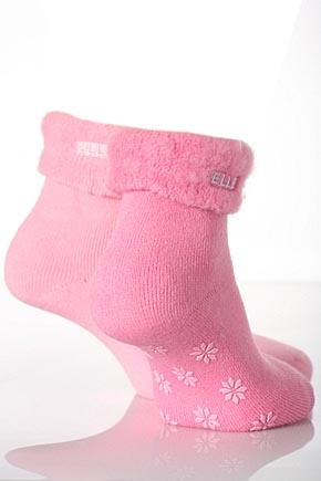 Elle Ladies 2 Pair Elle Thermal Bed and Slipper Socks In 2 Colours Bright Pink