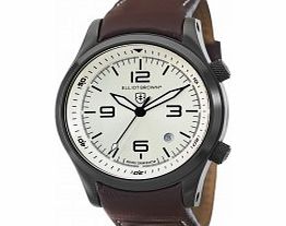 Elliot Brown Mens Silver and Oxblood Canford Watch