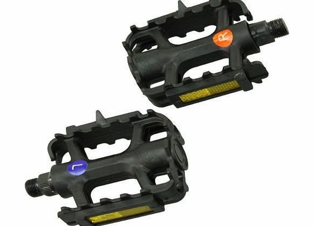 eMarkooz(TM) 1 x Pair 9/16`` Bicycle BMX MTB Adult Mountain Cycle Bike Black Reflector Pedals new