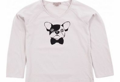Dog V neck t-shirt Oatmeal `3 months,6 months,12