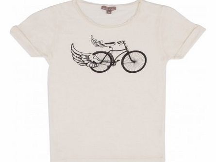 Winged Bike T-shirt Ecru `6 years