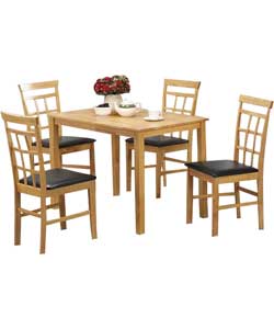 Emily Dining Table and 4 Oak Dining Chairs