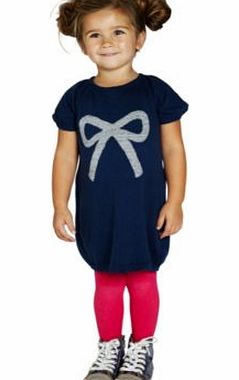 Emma Bunton Girls Navy Bow Knitted Dress - 4-5