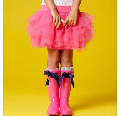 Girls Pink Bow Wellies - Size 13