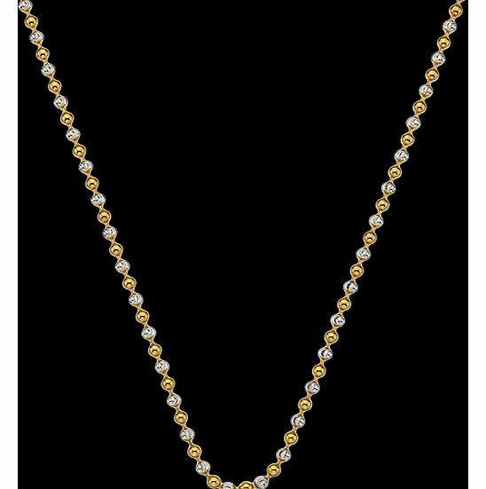 30 Inch Silver and Yellow Gold Bead