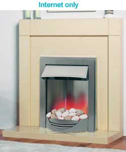 Marble and Chrome Electric Fire Suite