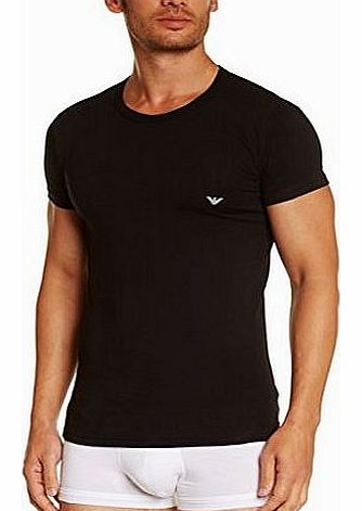 Emporio Armani Eagle Stretch Cotton Crew Neck T-Shirt Black Large