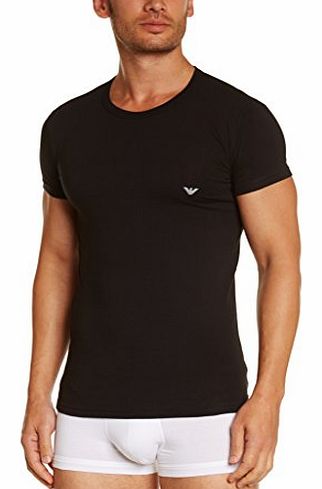 Emporio Armani Eagle Stretch Cotton Crew Neck T-Shirt Black Small
