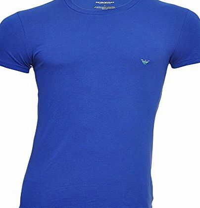 Emporio Armani Eagle Stretch Cotton Crew Neck T-Shirt, Blue Blue Medium