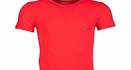 Emporio Armani Eagle Stretch Cotton Crew Neck T-Shirt, Red Red Medium