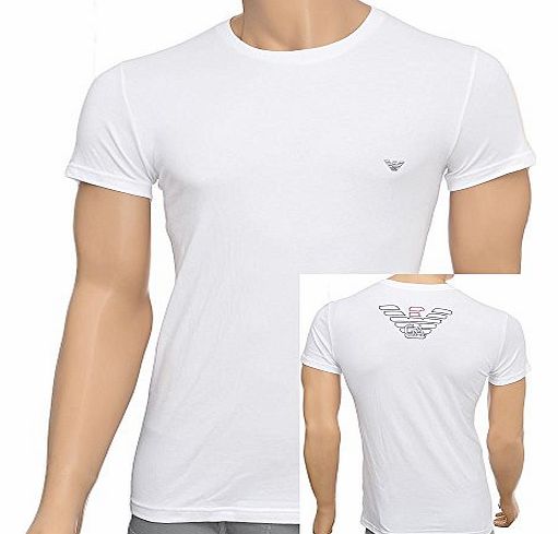 Emporio Armani Eagle Stretch Cotton Crew Neck T-Shirt, White White Small