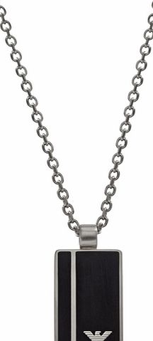 Emporio Armani Gents Black Geometries Steel and