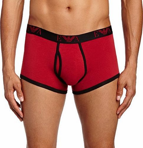 Intimates Mens Contrast Trunk Boxer Shorts, Red (Carmine), Medium