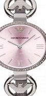 Emporio Armani Ladies Gianni T-Bar Logo Grey Watch