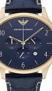 Emporio Armani Mens Beta Blue Chronograph Watch
