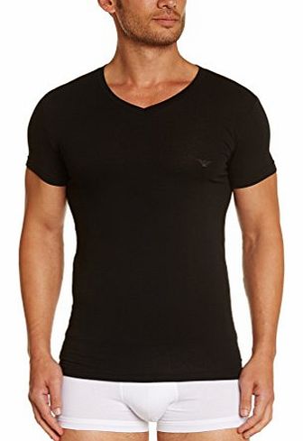 Emporio Armani Mens MENS KNIT T-SHIRT Plain Vest Vest, Black (Nero), Large