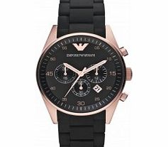 Emporio Armani Mens Tazio Black Chronograph Watch
