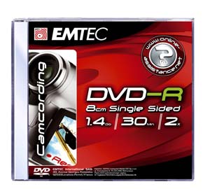 DVD-R MINI (8CM), 1.4GB 4X - 5 Pack in Slim Jewel Cases
