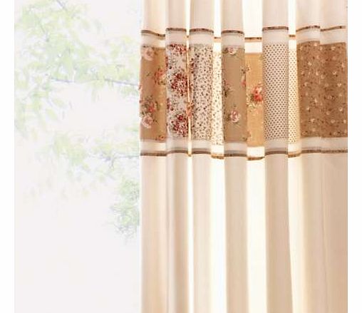 Natural Standard Header Lined Curtains