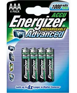 Rechargeable AAA 1000mAh Batteries - 4 Pack