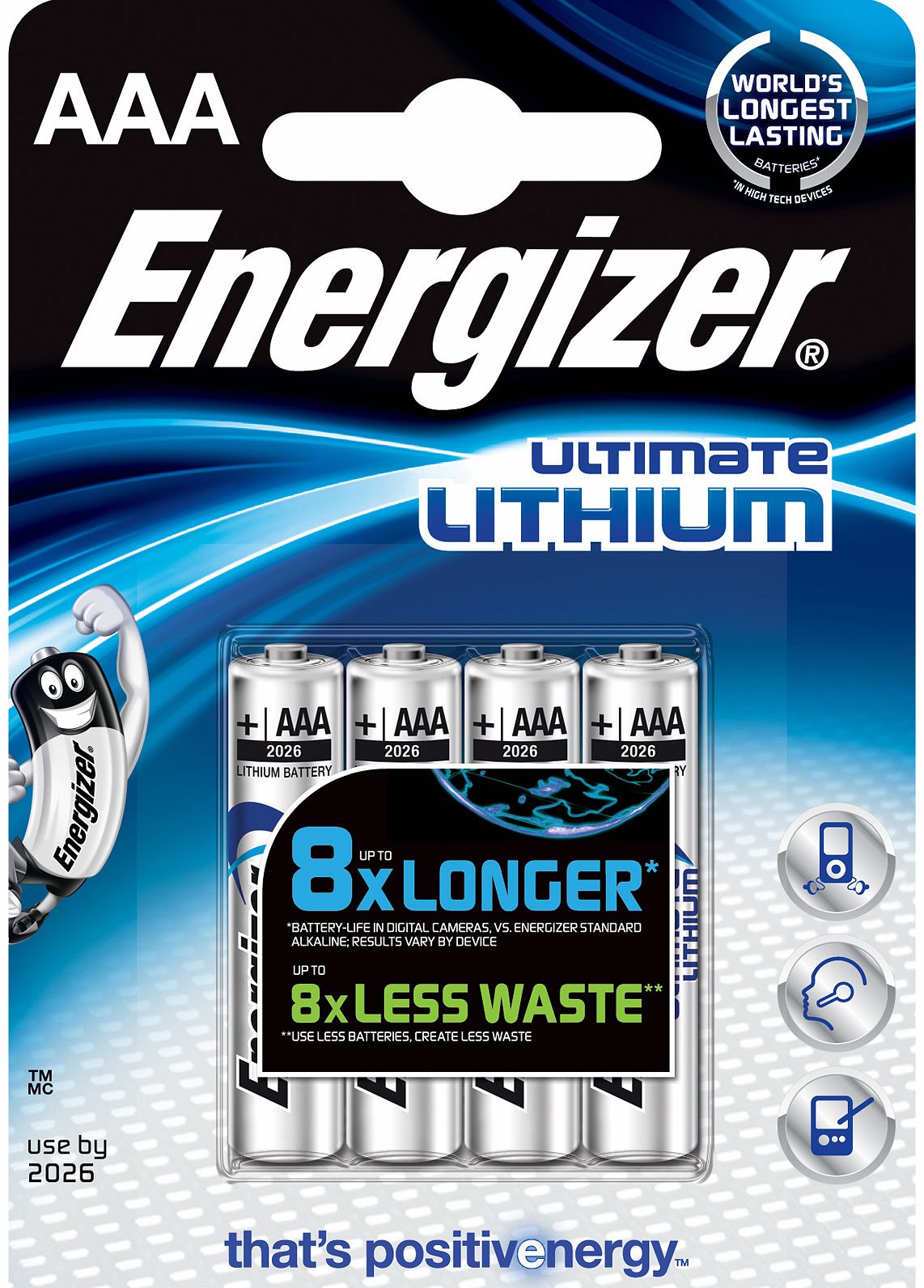 Energizer Ultimate Lithium AAA Batteries 4 Pack