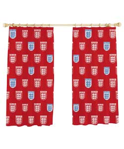 England Classic Red Football Curtains - 66 x 54